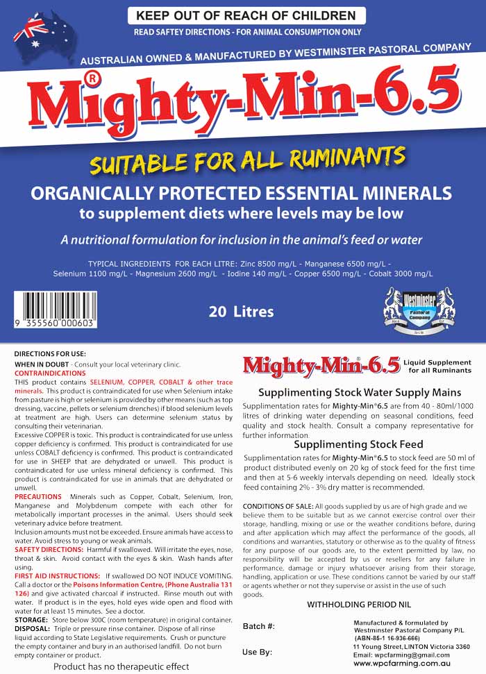 Mighty-Min 6.5 label